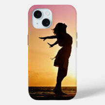 Coque iphone de fille couché de soleil