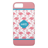 Coque iphone de Flamant rose monogramme