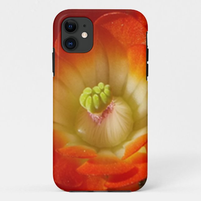 Coque iphone de fleur de cactus orange (Dos)