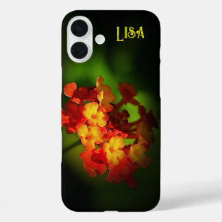 Coque iphone de fleurs orange jaune personnalisé