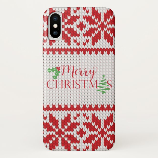 Coque iphone de flocon de neige de chandail de (Dos)