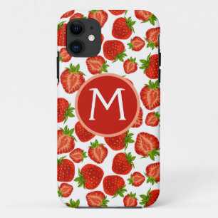 Coque iphone de fraises Monogramme