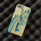 coque iphone de girafes turquoises