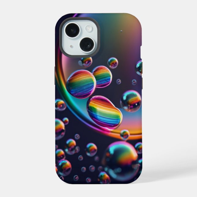 Coque iphone de gouttelettes arc-en-ciel (Verso)