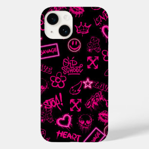 Coque iphone de graffiti rose Neon