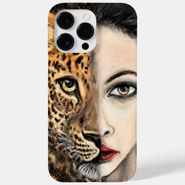 Coque iphone de la femme léopard (Verso)