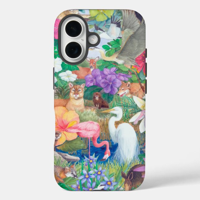 Coque iphone de la flore et de la faune tropicales (Verso)