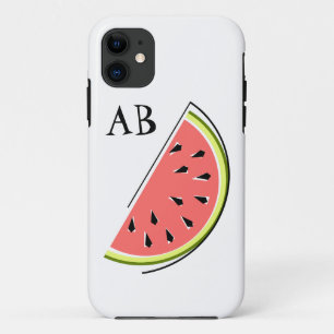 Coque iphone de la tranche de pastèque "Monogramme