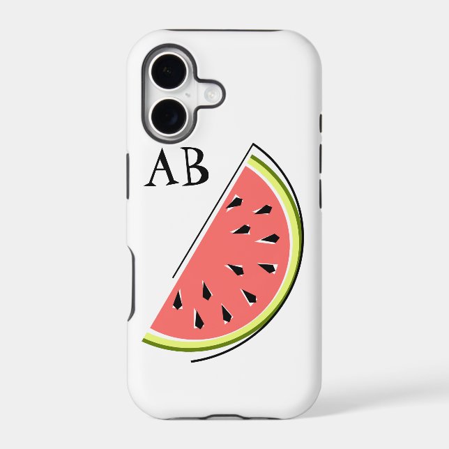 Coque iphone de la tranche de pastèque "Monogramme (Verso)