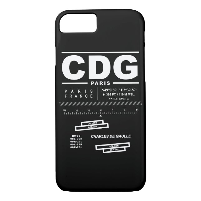 Coque iphone de l'aéroport CDG de Paris Charles de (Dos)