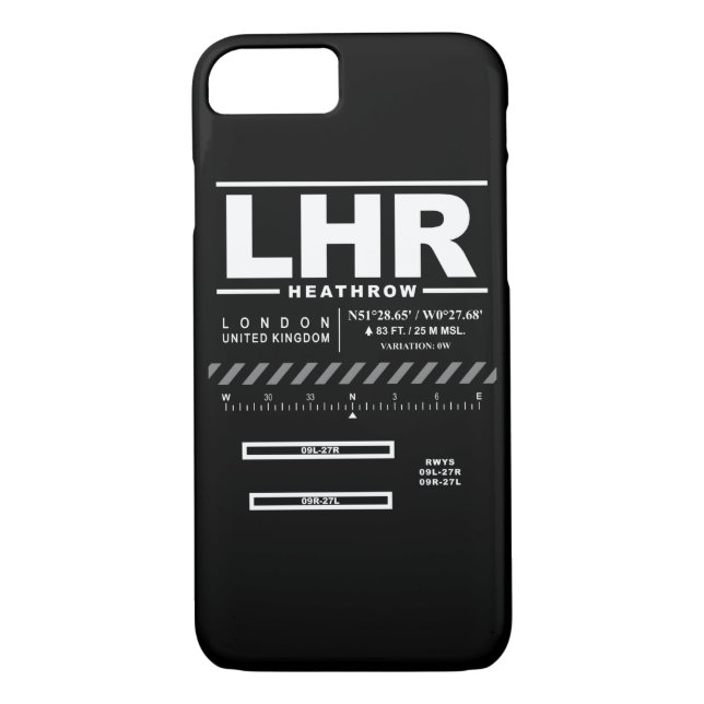 Coque iphone de l'aéroport de Londres Heathrow LHR (Dos)