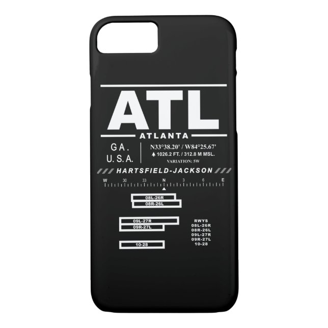 Coque iphone de l'aéroport international ATL (Dos)