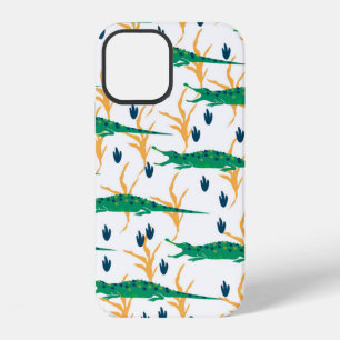 Coque iPhone 12 De mignons crocodiles sans couture motif. Animaux 