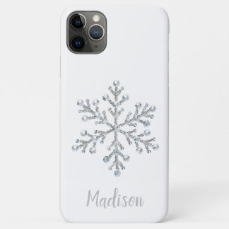 coque iphone de monogramme blanc étincelant
