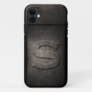Coque iphone de monogramme de métal de grunge