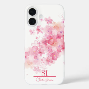 Coque iphone de monogramme floral personnalisé