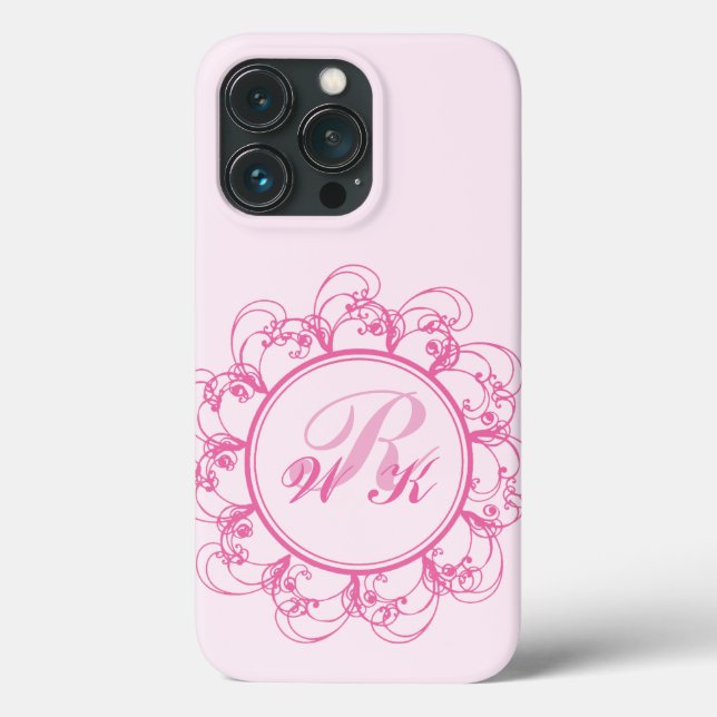 Coque iphone de monogramme rose (Verso)