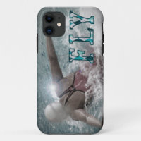 Coque iphone de natation de course de papillon