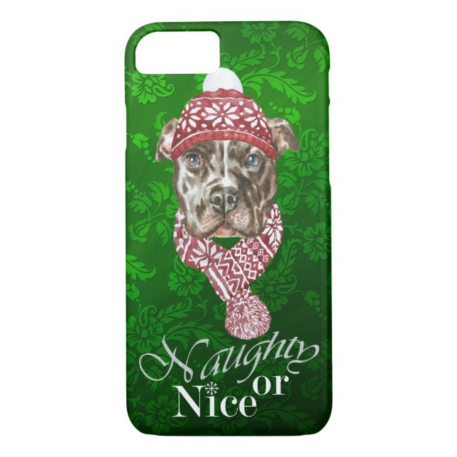 Coque iphone de Noël Pit Bull (Dos)