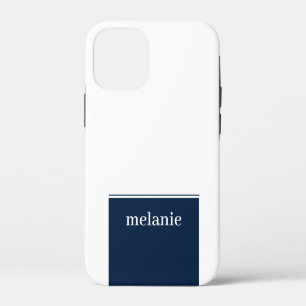 Coque iphone de nom minimaliste moderne   Marine W