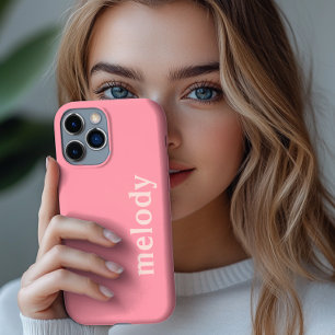 Coque iphone de nom rose vif moderne