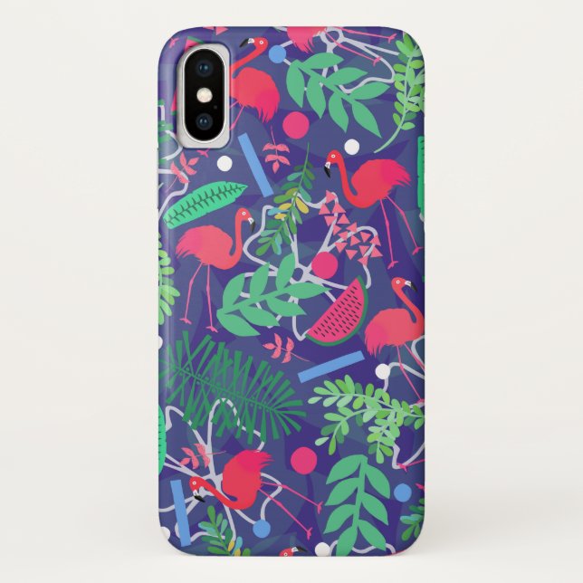 Coque iphone de pastèque de Flamant rose (Dos)
