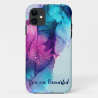 Coque iphone de peinture abstrait multicolore