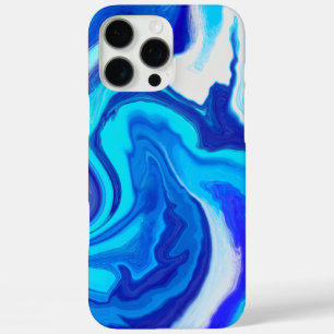 Coque iphone de peinture bleu et Marbre blanc