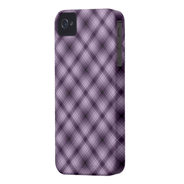 Coque iphone de plaid dans une couleur de pourpre (Dos gauche)