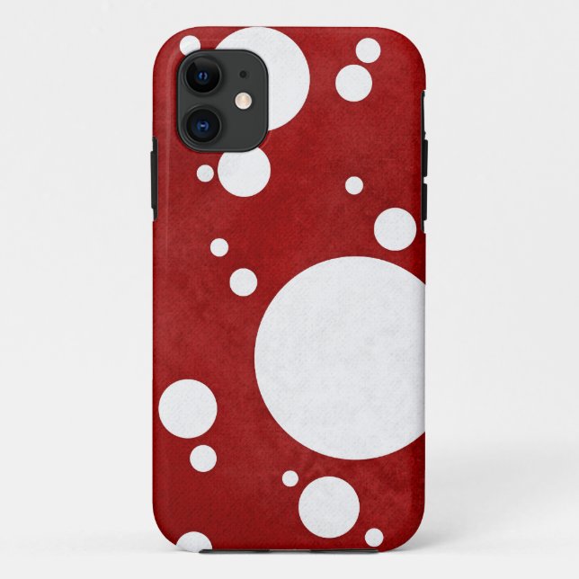 Coque iphone de points Polka Rouge (Dos)