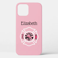 Coque iphone de pompier femme personnalisée