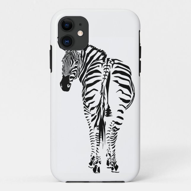 Coque iphone de portrait de zèbre (Dos)
