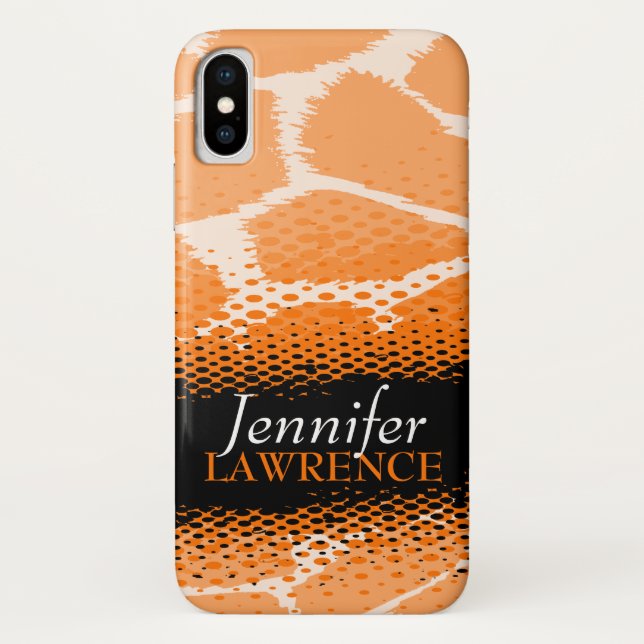 Coque iphone de poster de animal graphique orange  (Dos)