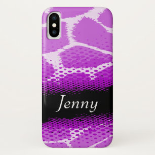 Coque iphone de poster de animal graphique violet 