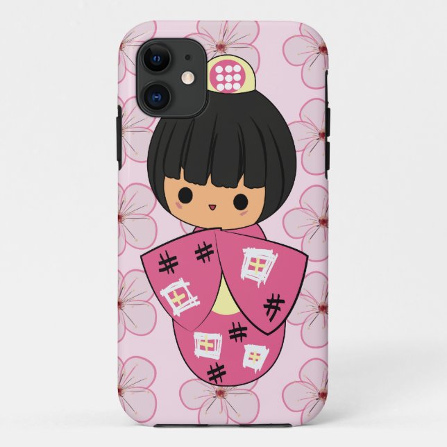 Coque iphone de poupée de Kawaii Kokeshi (Dos)