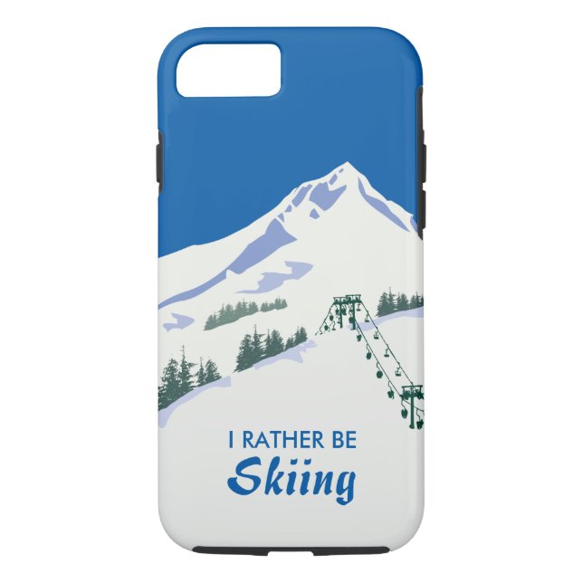 Coque iphone de scène d'hiver de ski (Dos)