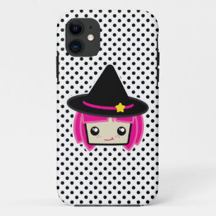 Coque iphone de sorcière Kawaii Pink Haired