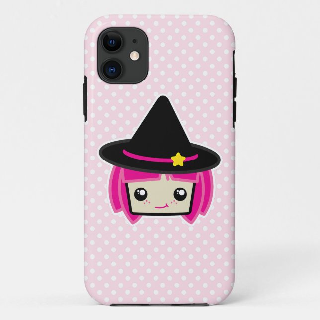 Coque iphone de sorcière Kawaii Pink Haired (Dos)