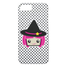 Coque iphone de sorcière Kawaii Pink Haired