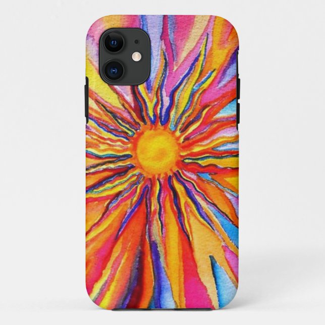 Coque iphone de Sun de couleur d'eau (Dos)