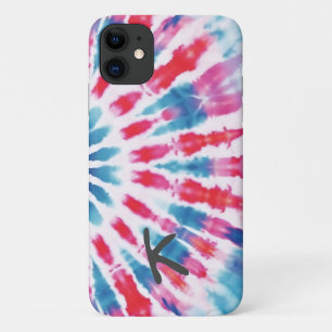 Coque iphone de teinture de teinture bleu numériqu