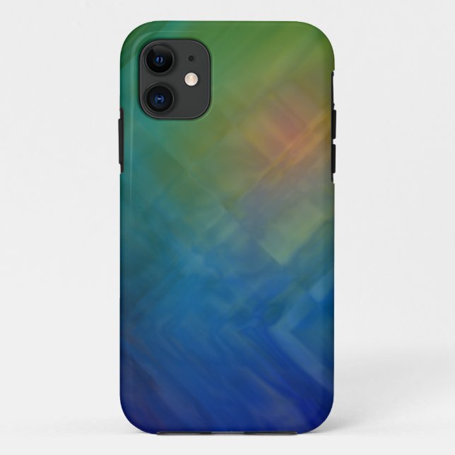 coque iphone de texture bleu et vert (Dos)