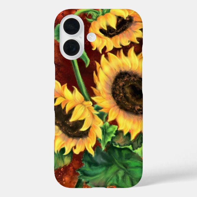 Coque iphone de tournesol aquarelle (Verso)