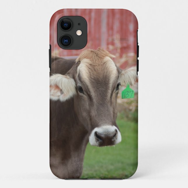 Coque iphone de vache à Suisse Brown (Dos)