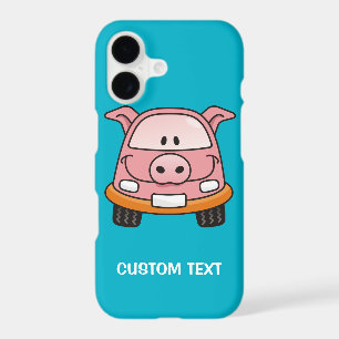 Coque iphone de voiture de caricature de porc
