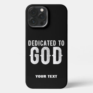 ETUI iPhone 13 PRO MAX DÉDIÉ À DIEU COOL PERSONNALISABLE TEXTE BLANC