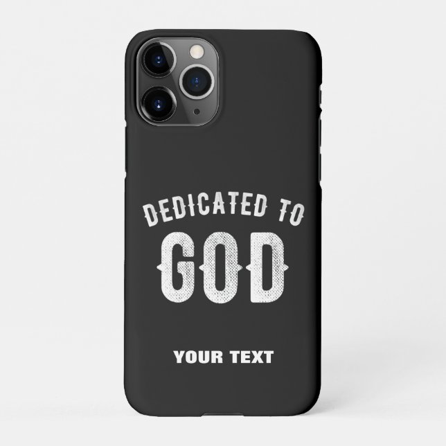COQUE iPhone DÉDIÉ À DIEU PERSONNALISABLE COOL TEXTE BLANC (Dos)