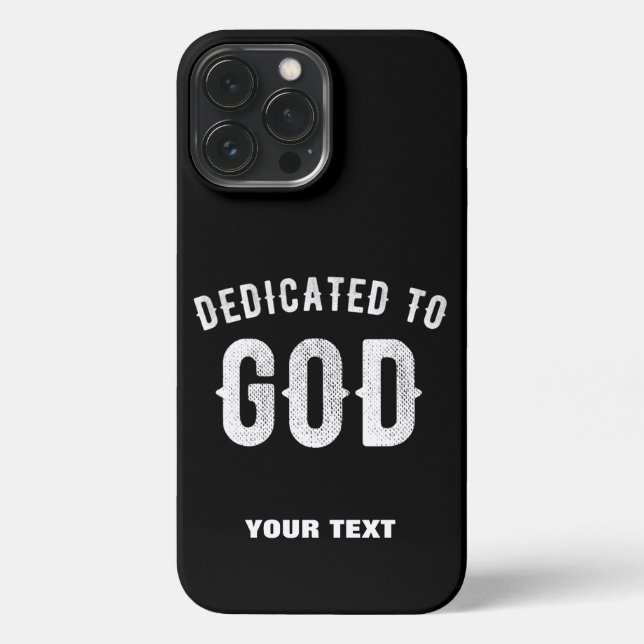 COQUE iPhone DÉDIÉ À DIEU PERSONNALISABLE COOL TEXTE BLANC (Verso)