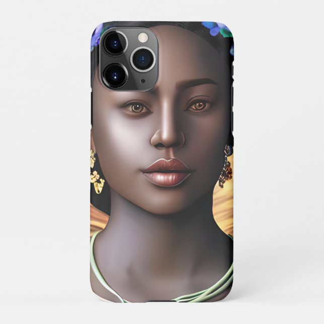 Coque iPhone Déesse noire | African-American Woman AI Art (Dos)