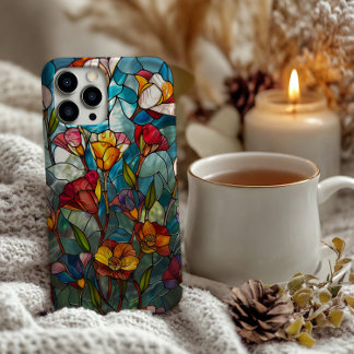 Coque iPhone 11Pro Max Design de fleurs en verre tendu